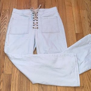 Lace-up crop flare UO Pants
